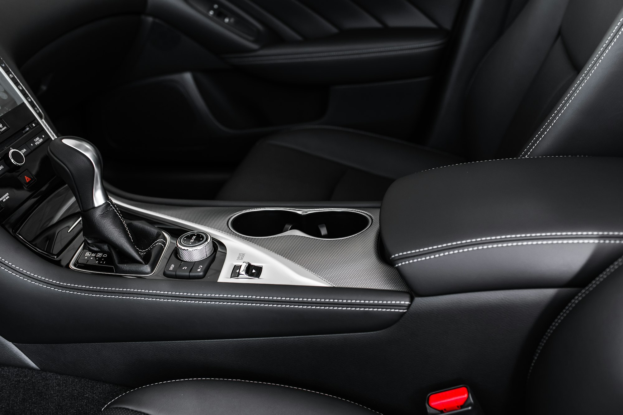 details of stylish car interior, leather interior